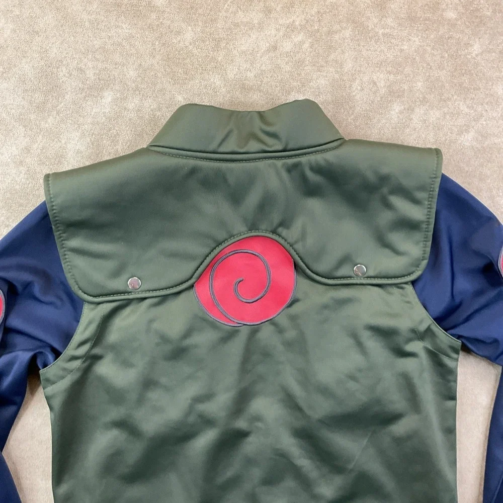 Naruto Shippuden Track Jacket Boys Sz L Anime Cosplay Zip Up Green Y2K Spirit